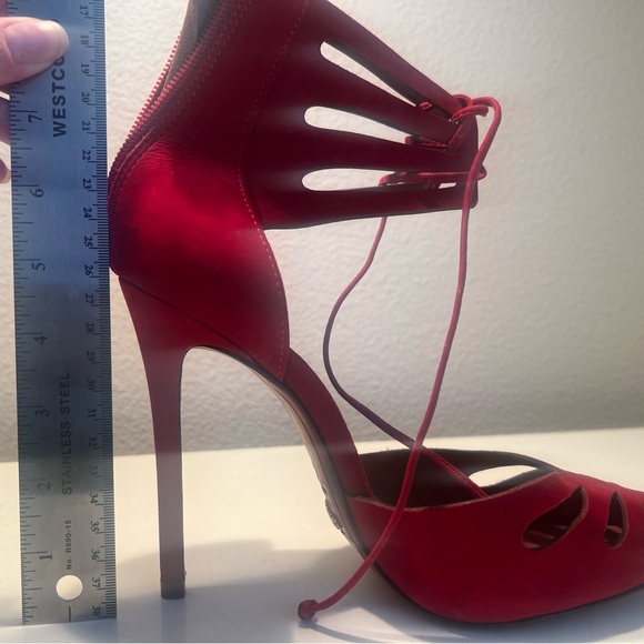 Shultz Red Suede Pumps, size 9.5B - Picture 6 of 9